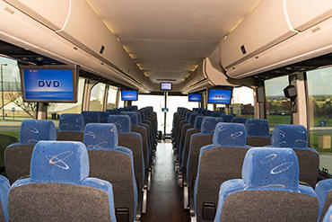 watch dvds on rental bus