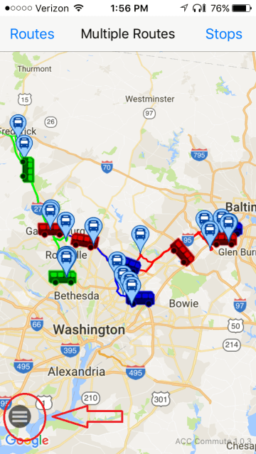 multiple bus stops